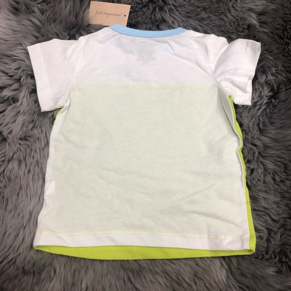 First Impressions | Boy's Colour Block T-Shirt | Green & White | 18 Months - Picture 2 of 2